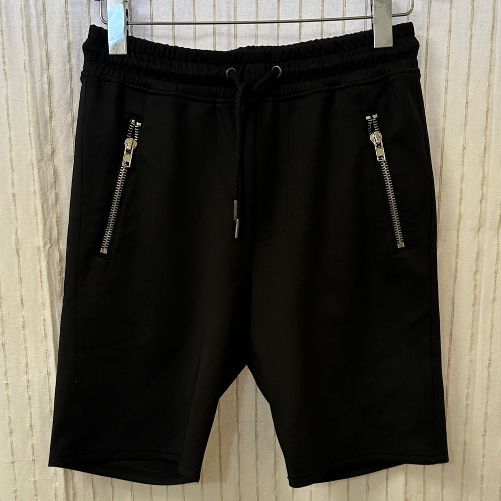Black Men's Shorts with Zipper Pockets